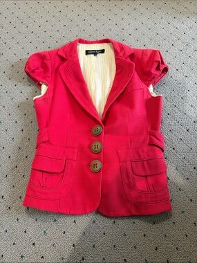 Nanette Lepore poppy red short sleeve suit jacket